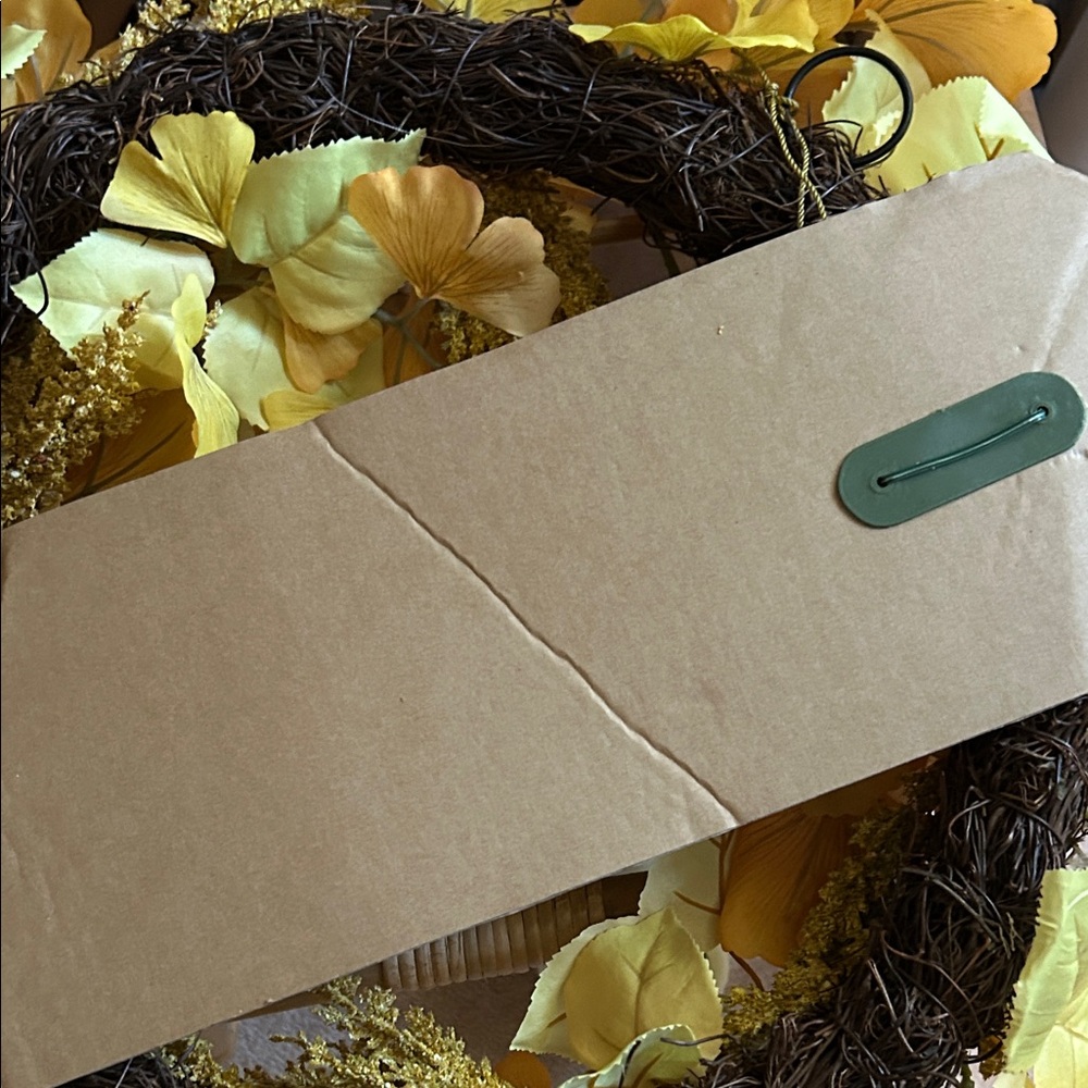 Threshold 22” GoldenRod Mix Fall Yellow Holiday Wreath - Picture 8 of 8